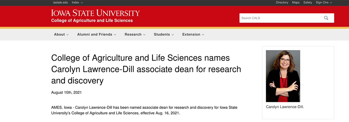 College of Agriculture and Life Sciences Names Carolyn Lawrence-Dill Associate Dean for Research and Discovery